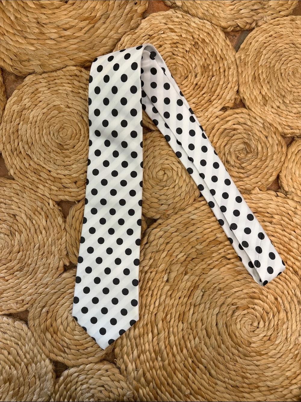 Men’s Polka Dot Neck Tie in Black & White